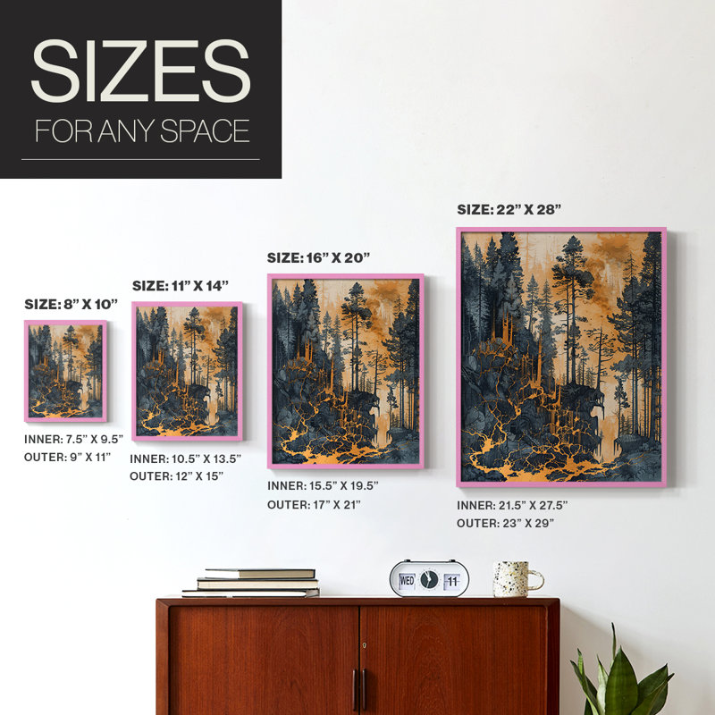 «Christmas Holiday Art» DCXLI, reproduction d'art encadrée - bois massif, H 15 po x l 12 po, Rose