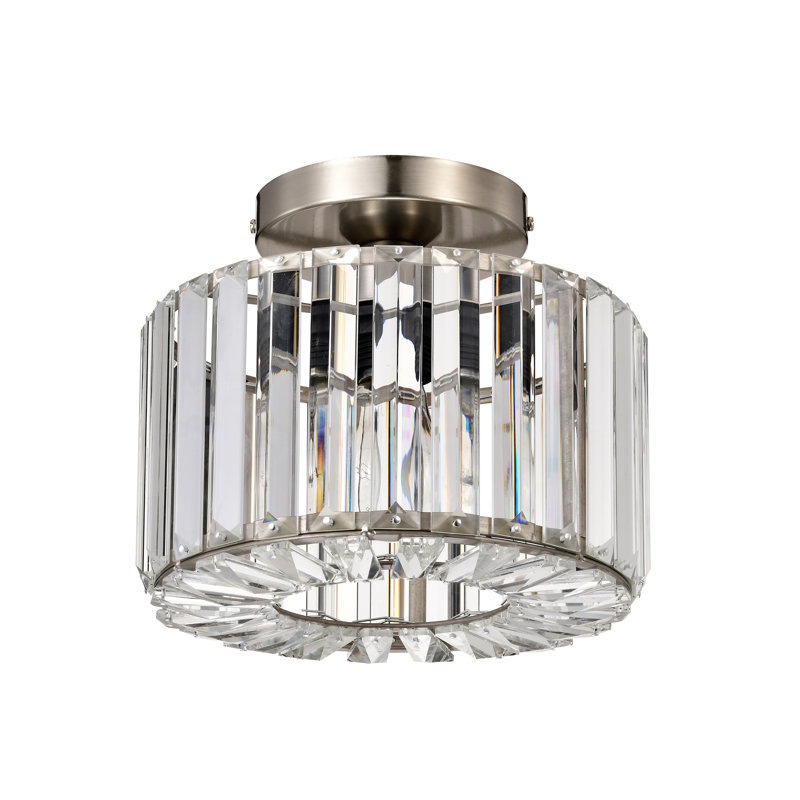 Plafonnier semi Lily, Nickel satiné