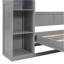 Lit escamotable double pleine grandeur avec tablettes et lumières DEL, gris-891803224-891803225