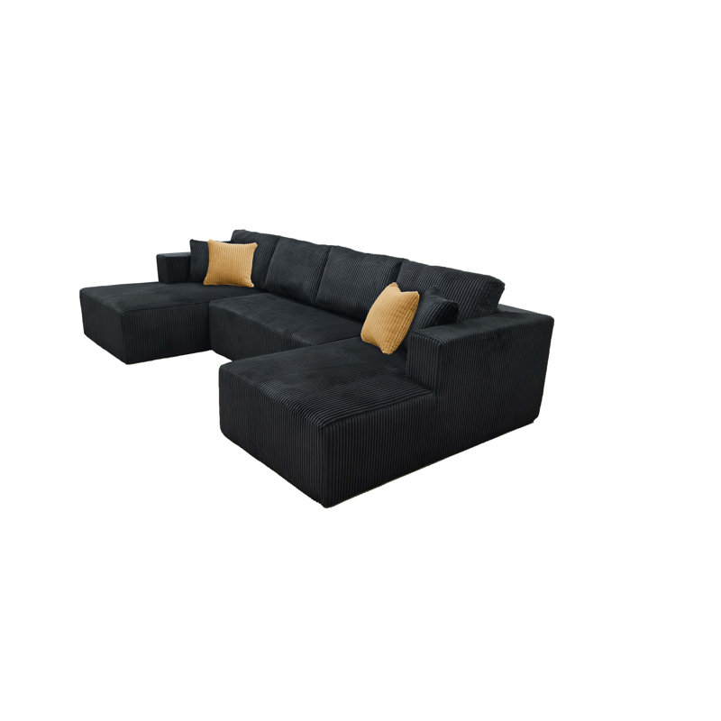 Flintwood Boneless Sectional, Black