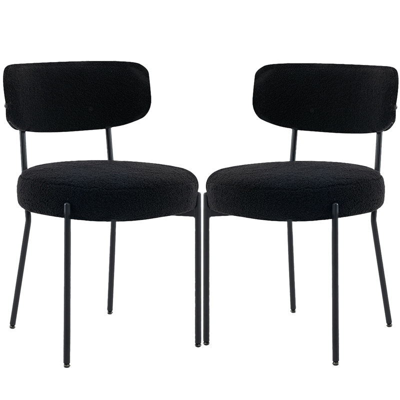 Chaises de salle à manger rembourrées Boucle, Noir, noir, noir, noir