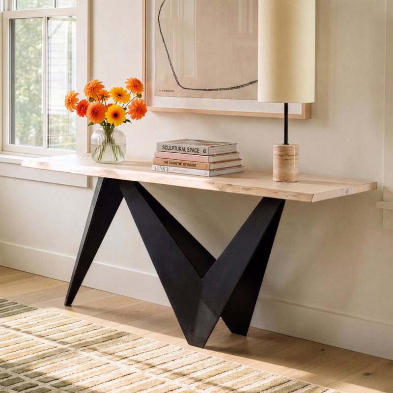 Hobbs 68'' Solid Wood Top Console Table