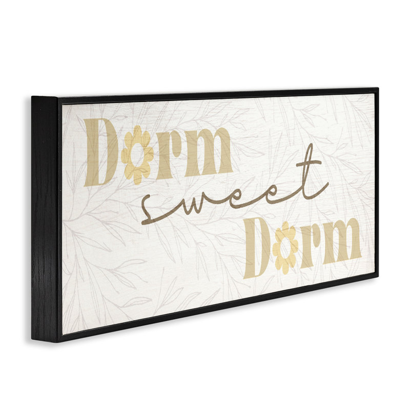 «Sweet Dorm with Retro Florals», estampe numérique, design par Lil 'Rue, H 13 po x l 30 po, Giclée encadrée noir minuit