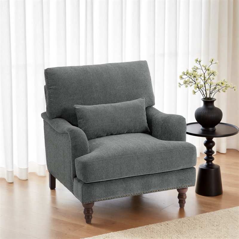 Upholstered Armchair, Grey