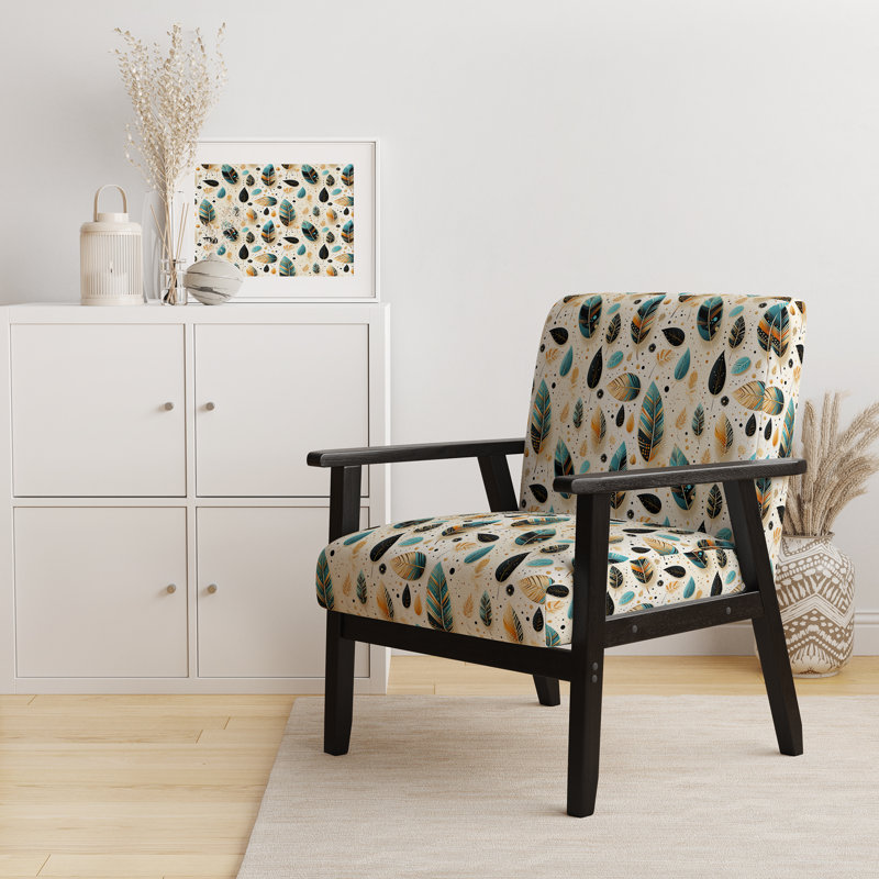 Minimalist Ferns - Chaise rembourrée d'appoint avec motif bohème et motif
