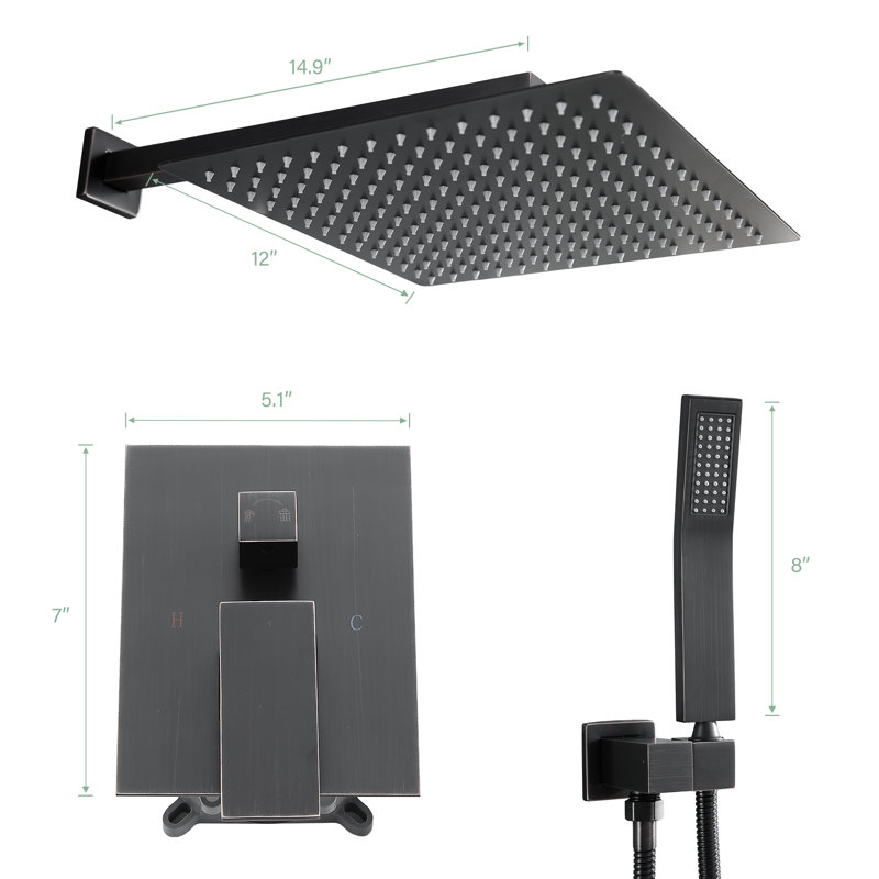 Complete Shower System with Rough in-Valve, Oil Rubber Bronzed