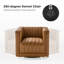 Fauteuil demi-tonneau pivotant en cuir Cephus-1342193589
