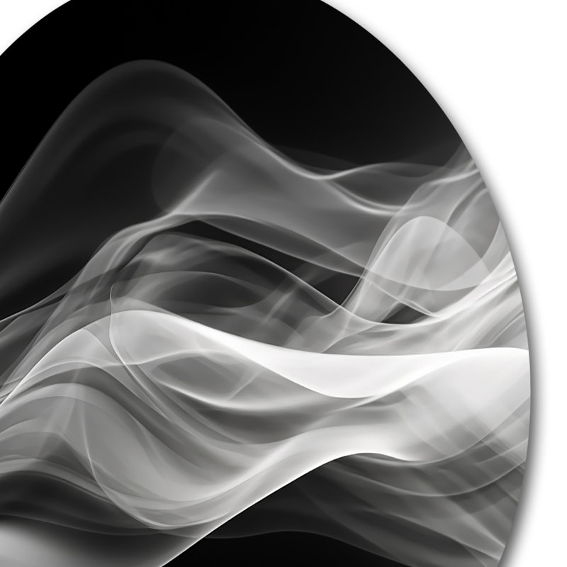 Teachey Black White Contemplative Abstraction II - Unframed Print on Metal, 23" H x 23" W x 1" D