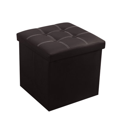 Home Storage Ottoman Cube Faux Leather Footrest Chest Stools