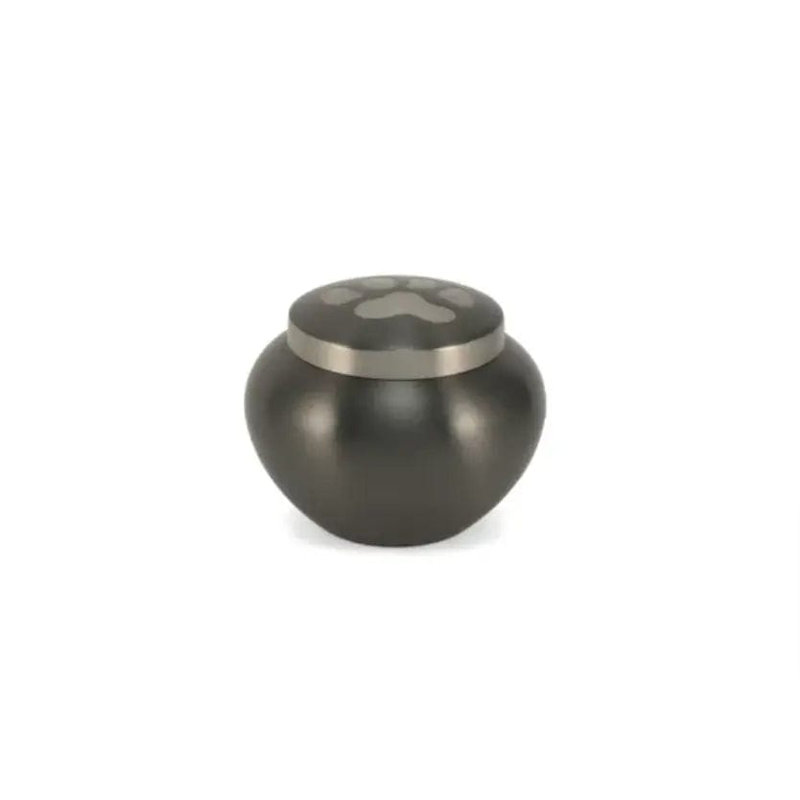 Broxton Paw Pewter Pet Urn | Small, Slate, 3.3" H x 4.3" W x 4.3" D