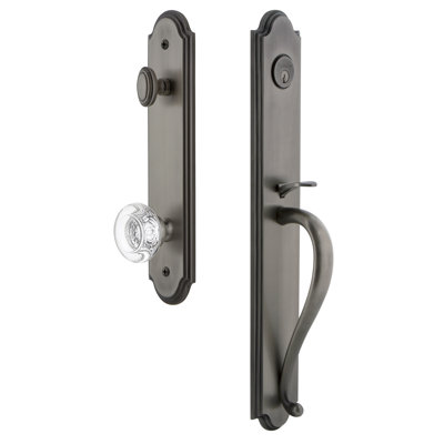 Arc One-Piece Handleset with Single Cylinder Deadbolt and S Grip with Bordeaux Knob