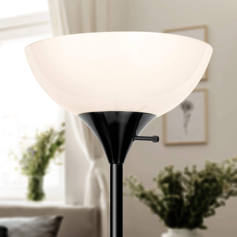 72'' LED Torchiere Floor Lamp, Black