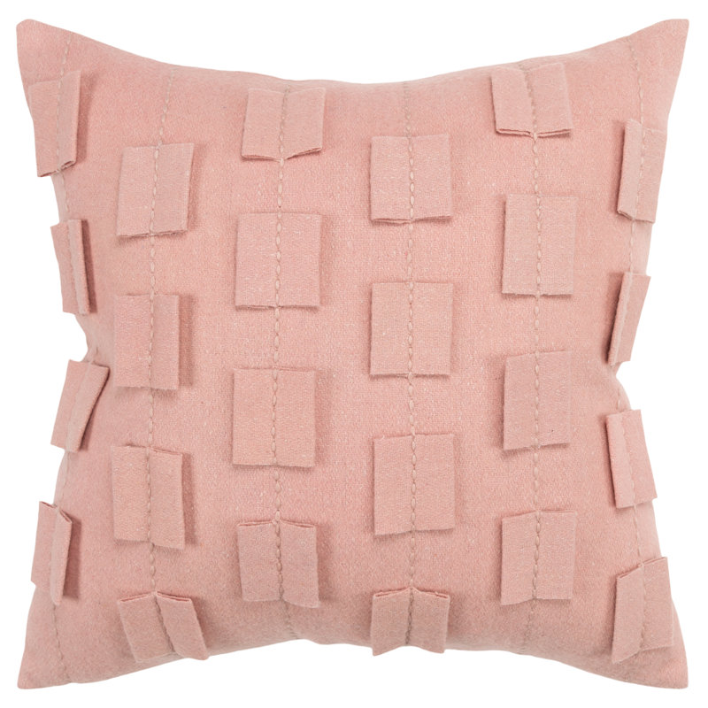 Housse et insert de coussin carré en laine , Rosé