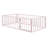 Twin Size Metal Floor Bed Frame for Kids with Fence & Door, Durable Sturdy Bed, Easy Assembly, Pink-118614487-118614491
