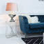 Eas 58cm Slim Sofa Side Table for Living Room Furniture, Metal End Table with Glass Tabletop-1125641907