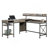 L-Shaped Desk, Brown Finish