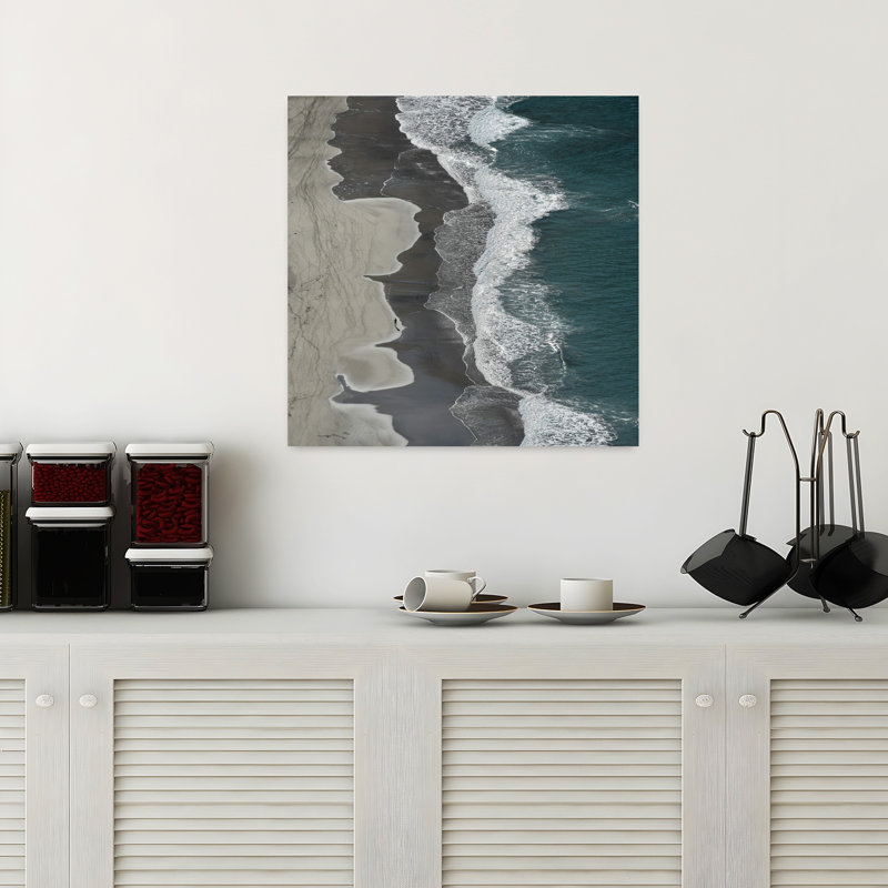 Serene Beach Walk Serene Tranquil Abstract Coastal Wall Art, 18" H x 18" W