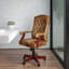  Fauteuil de direction pivotant à dossier haut capitonné et accoudoirs style campagnard-45347411