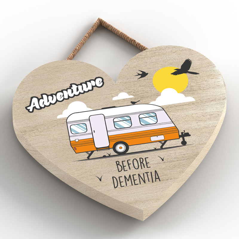 Caravan Dementia Orange - Print on MDF, 9cm H x 10cm W x 0.5cm D