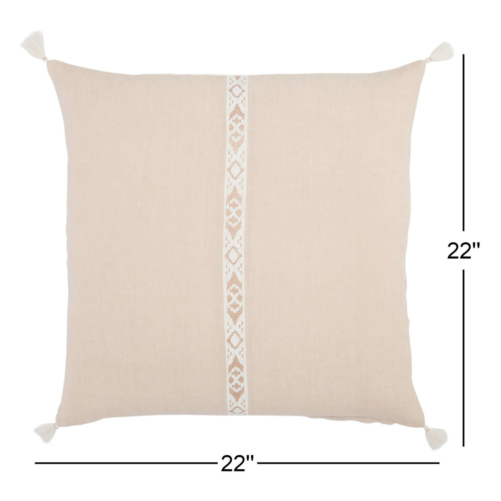 Griffin Embroidered Throw Pillow, Beige, Down