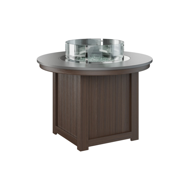 Foyer de table rond Berlin Donoma, Plateau martelé en acier inoxydable avec base en , H 37 po x l 44 po x P 44 po