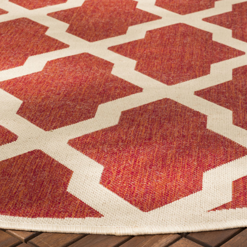 Haden House Performance Geometric Indoor/Outdoor Area Rug, Round 6'7"