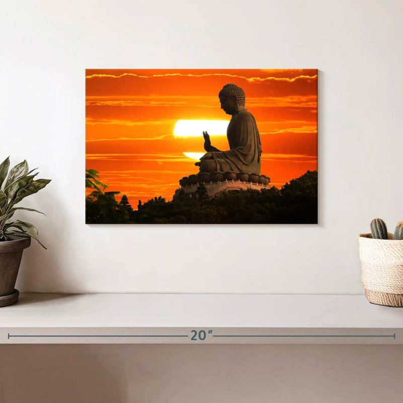 Bouddha Kerrick au coucher du soleil, H 8 po x l 12 po