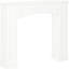 Cheminée moderne blanche, largeur intérieure de 74 cm, design décoratif, étagère de présentation de 115 cm de large, facile à nettoyer, escamotable, ornement intérieur blanc électrique, facile à nettoyer, à balayer et à incliner.