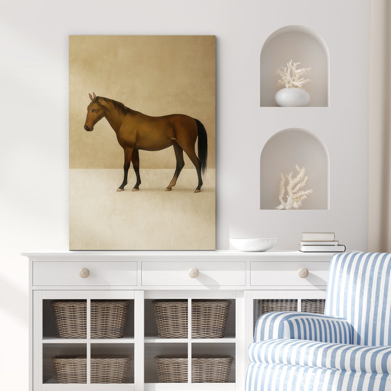 Impression d'art sur toile encadrée, "Brown Horse", Toile tendue, Ne s’applique pas, H 18 po x l 12 po
