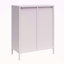 Armoire d'appoint courte en métal à 2 portes avec verre cannelé Short