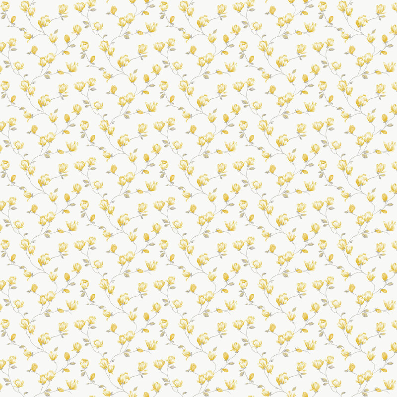 Miniatures 3 Collection Mini Magnolia Wallpaper Roll, Yellow