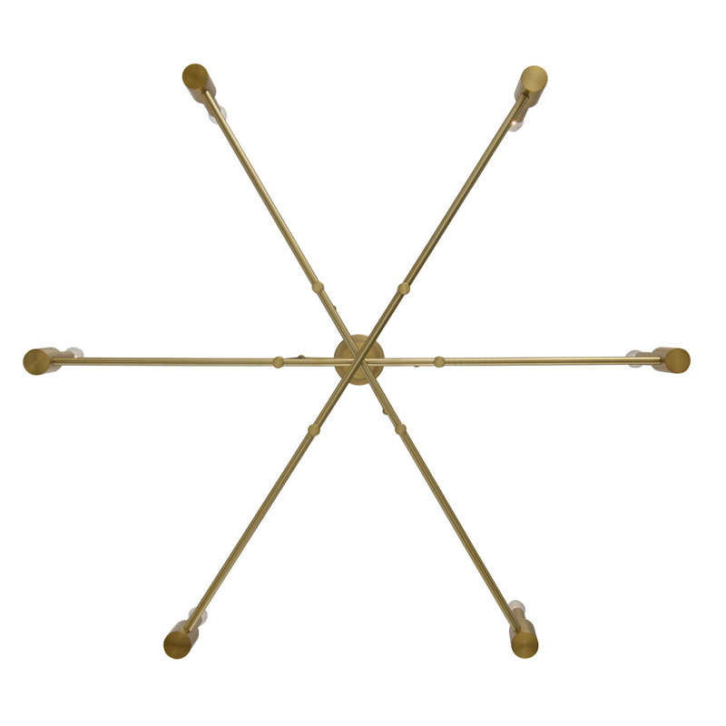 Lustre Mid-Century Art déco Kingston par Kalco, Laiton d'hiver