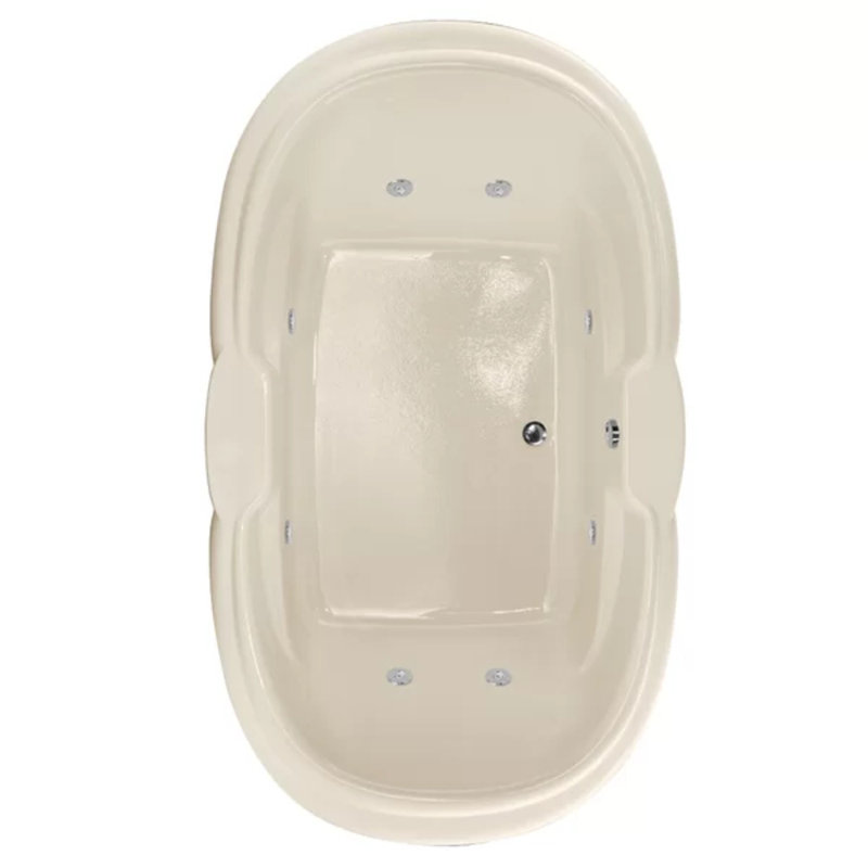 Yvette 72'' x 41.75'' Acrylic Bathtub, White, Satin Brass