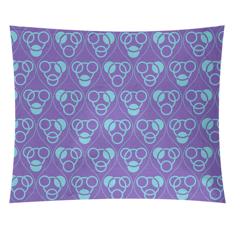 Tapisserie, H 27,5 po x l 37,5 po, Mauve / bleu sarcelle