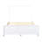White Queen Size Bed Frame, Solid Wood & MDF, No Box Spring Needed, Classic Design with Grooved Panels