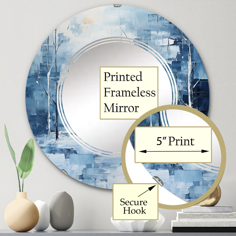 Miroir mural rond Idonis - Paysages, 24 po x 24 po