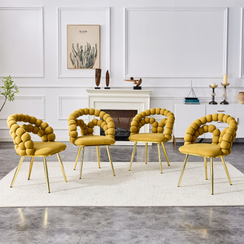 Chaises de salle à manger Puffy Bubble Chair, 4, Jaune
