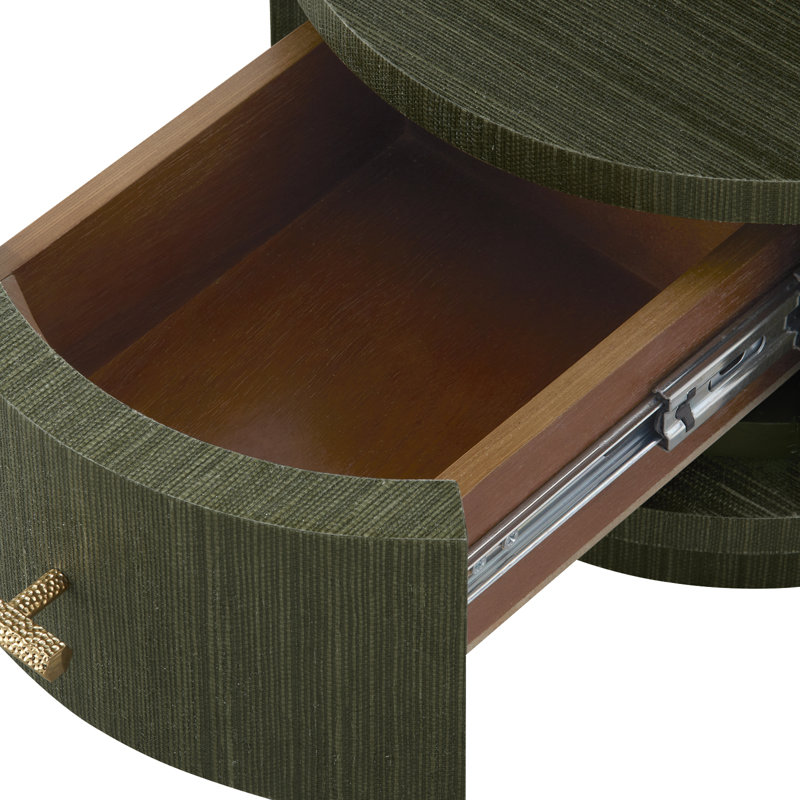 Aaron 2-Drawer End Table, Deep Olive