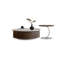 Table basse ronde en bois massif brun