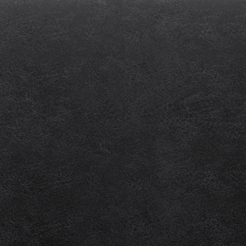 Distressed Black Faux Leather Tufted Ottoman Bench
