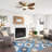 51" Dimmable Vintage Gold & Walnut 5-Blade LED Ceiling Fan with Remote