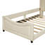 Lit de jour simple tapissier avec tête de lit à rayures classique, beige-367700351