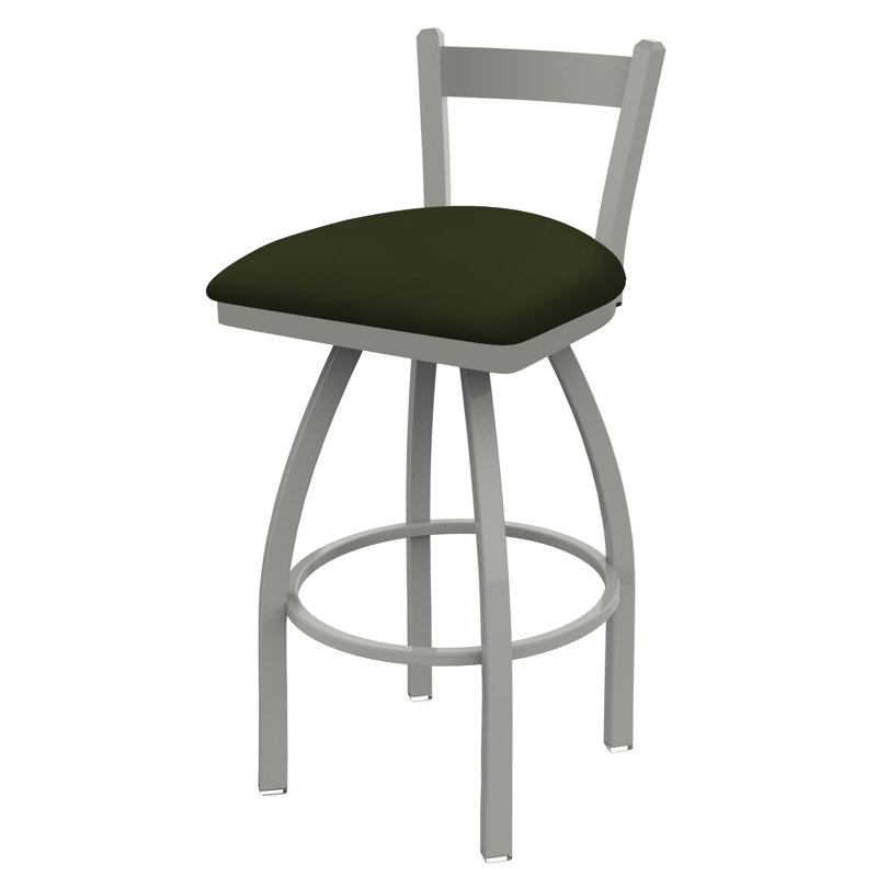 821 Catalina Low Back Swivel Bar Stool, Anodized Nickel, Canter Pine, Bar Stool (30" Seat Height)