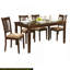 Ensemble de table de salle à manger de style transitionnel 5 pièces et 4 chaises d'appoint rembourrées en tissu au fini espresso