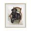 Labrador noir sur chaise, reproduction sous verre, conception de George Dyachenko-996846182-996846180