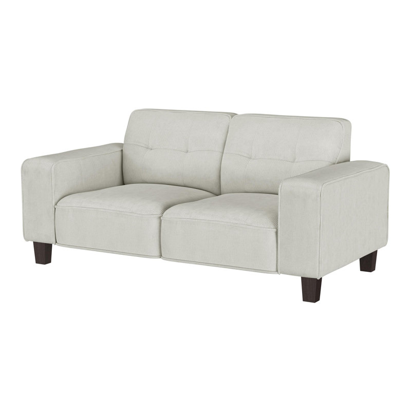 Causeuse capitonnée avec accoudoirs rembourrés, Beige