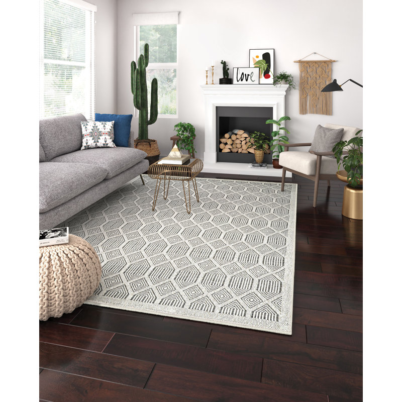 Tapis intérieur / extérieur Liguria Rapallo Pebble, Galet, 6 pi 6 po x 9 pi 6 po