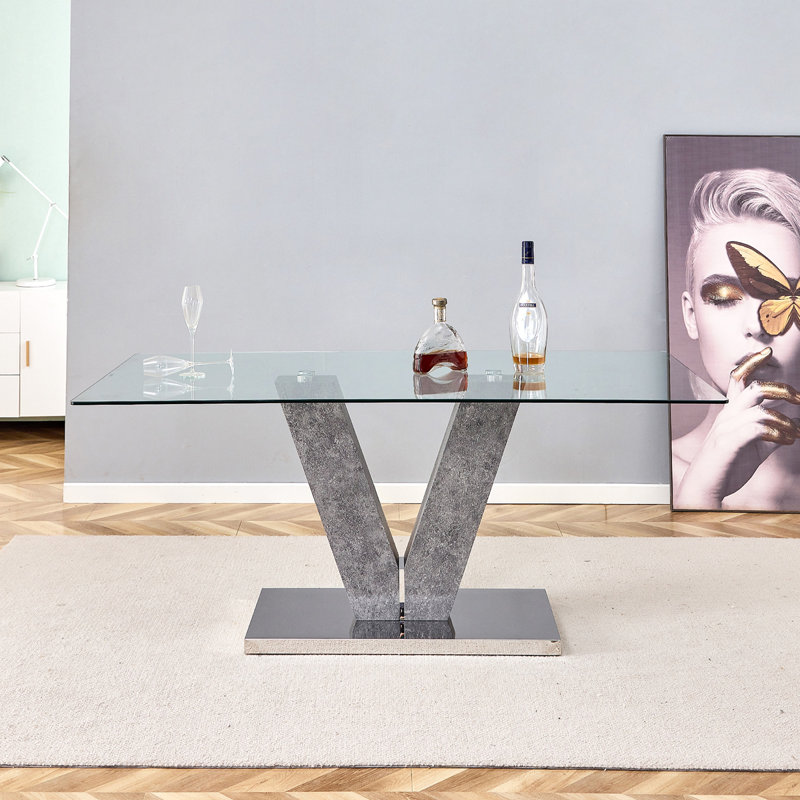 Anike Glass Top Dining Table