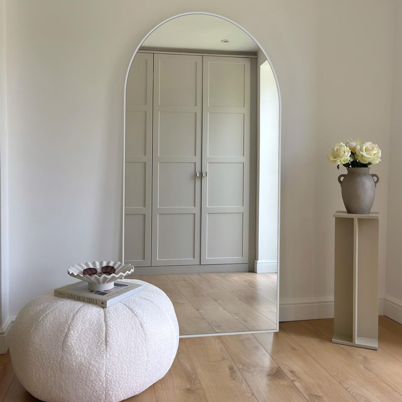Large Arch Full Length Mirror with 3 Mounting Method, 71" x 32", Silver