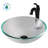 Glass Circular Vessel Bathroom Sink with Faucet-35841292